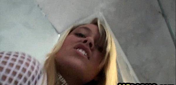  Crazy blonde fucks herself in a parking garage Allexis 2